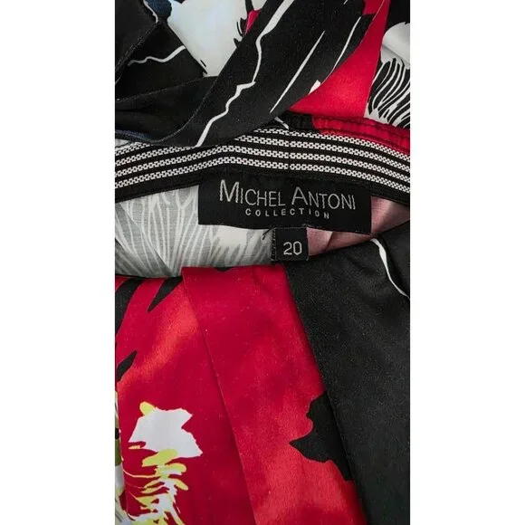 Satin Floral Plus Size Party Dress - Picture 9 of 10